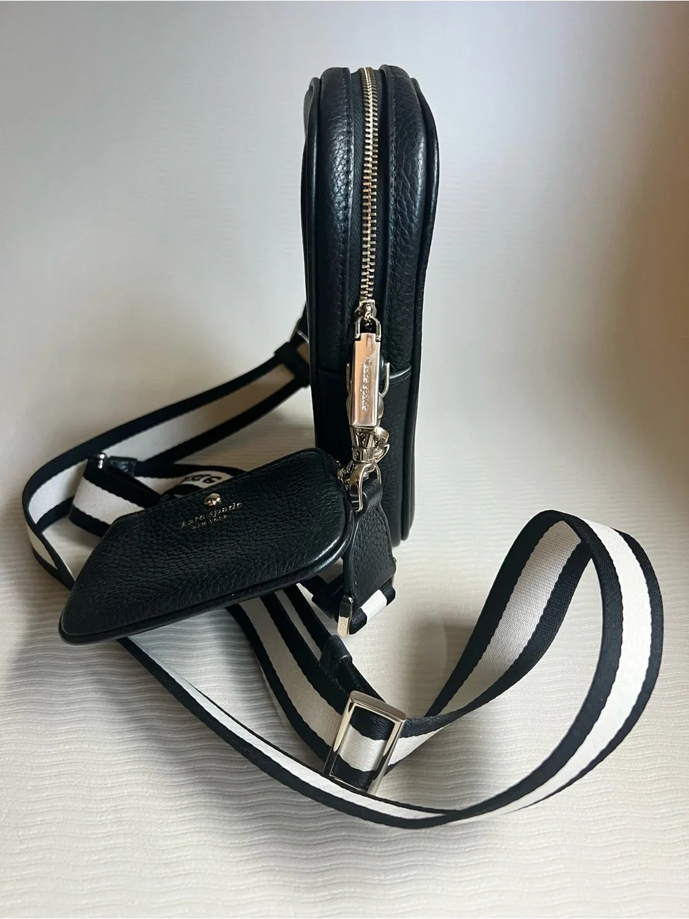 Kate Spade Rosie North/South Phone Crossbody, black pebbled leather NWOT